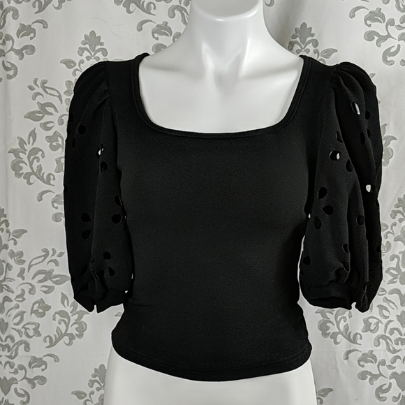 puff sleeve peasant top